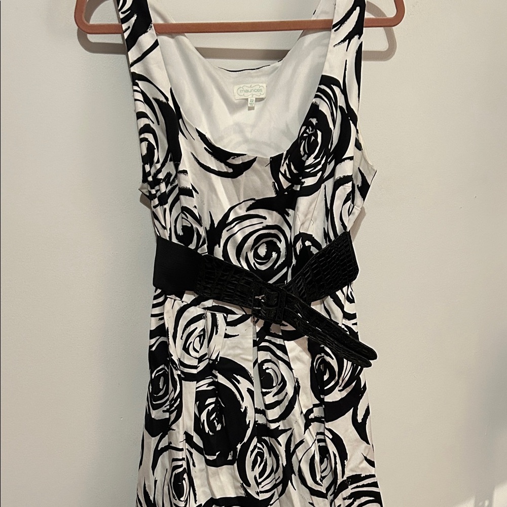 Maurices Black and White Floral Midi Dress